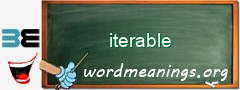 WordMeaning blackboard for iterable